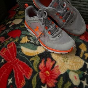 Under Armour Gray and Orange Sneakers